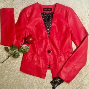BLACK RIVET ❤️👠Women’s Faux Leather Blazer/Jacket